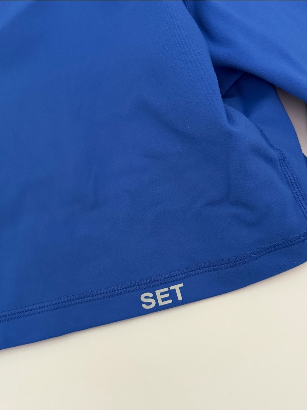 SET Active Bike Shorts Spandex Athletic Yoga Shorts Royal Blue Size Large - Picture 7 of 9